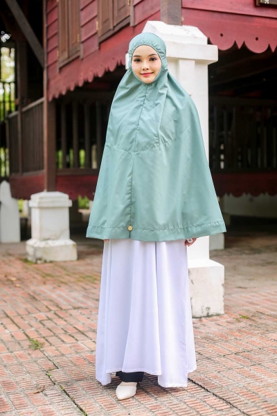 Mini Telekung Layla Zip Turqoise